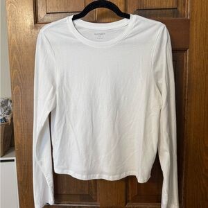 Old Navy Women's White Bestie Long Sleeve Top